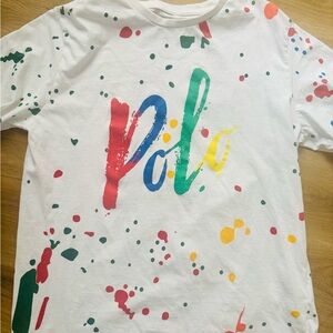 Polo by Ralph Lauren Shirt - White with Multicolor Paint Splashes